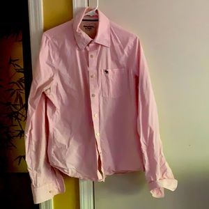 Button Up Pink Plaid Abercrombie & Fitch